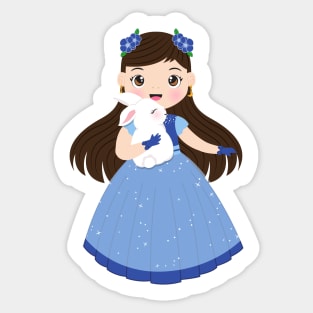 Cute blue chinese girl Sticker